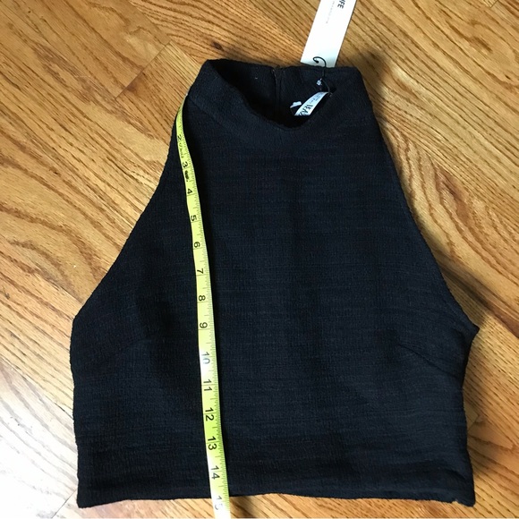 Zara Black Crop Top NWT - Picture 2 of 5